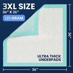 AllSett Health Chucks pads-absorbent-core: thick layer locks in moisture.