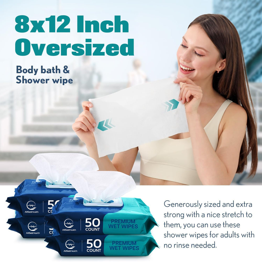 AllSett Health disposable washcloths hypoallergenic, ideal for sensitive skin and easy cleanup.
