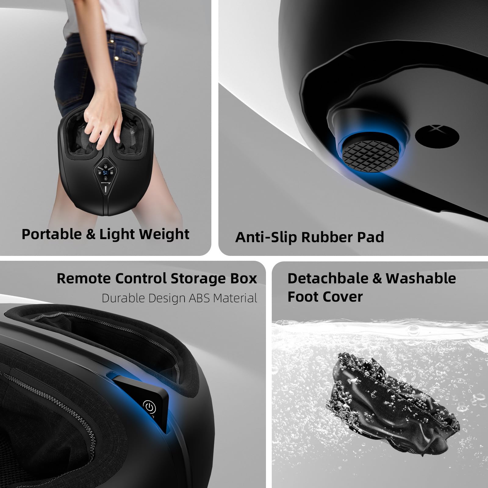 ALLYOUGER Foot Massager air compression feature demonstrates gentle circulation support