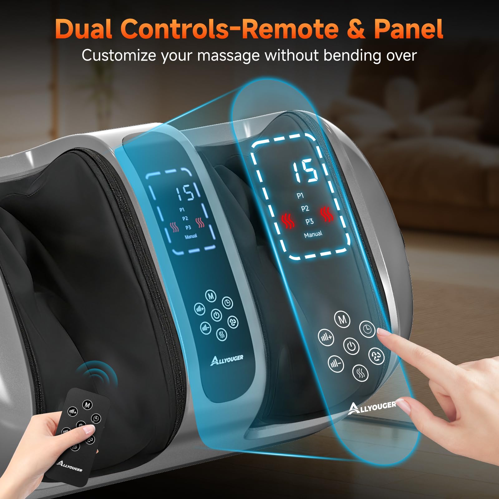 ALLYOUGER Foot Massager arch heel forefoot contour for precise massage
