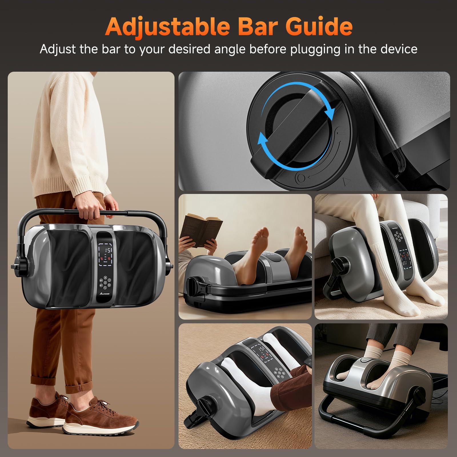 ALLYOUGER Foot Massager gift ready packaging and warranty information