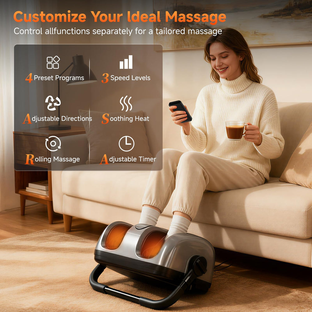ALLYOUGER Foot Massager kneading rollers target arches for deeper relaxation