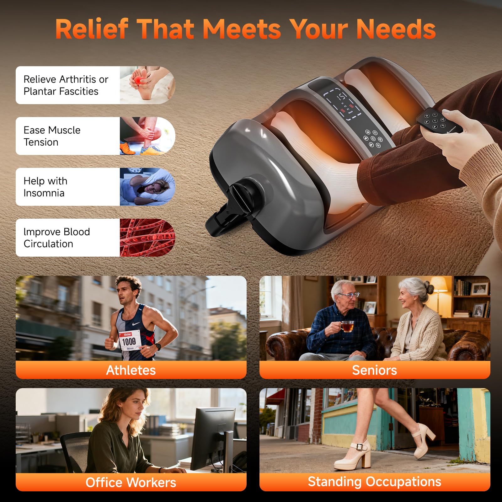 ALLYOUGER Foot Massager portable lightweight design for home or travel