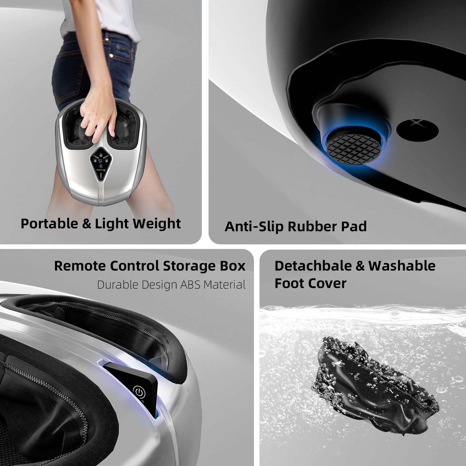ALLYOUGER deep kneading nodes deliver a spa-like foot experience at home.