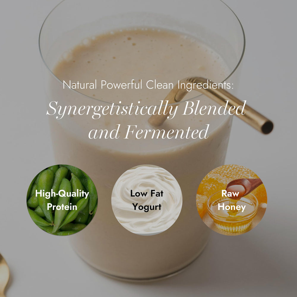Almased energized morning routine with a nutritious shake option.