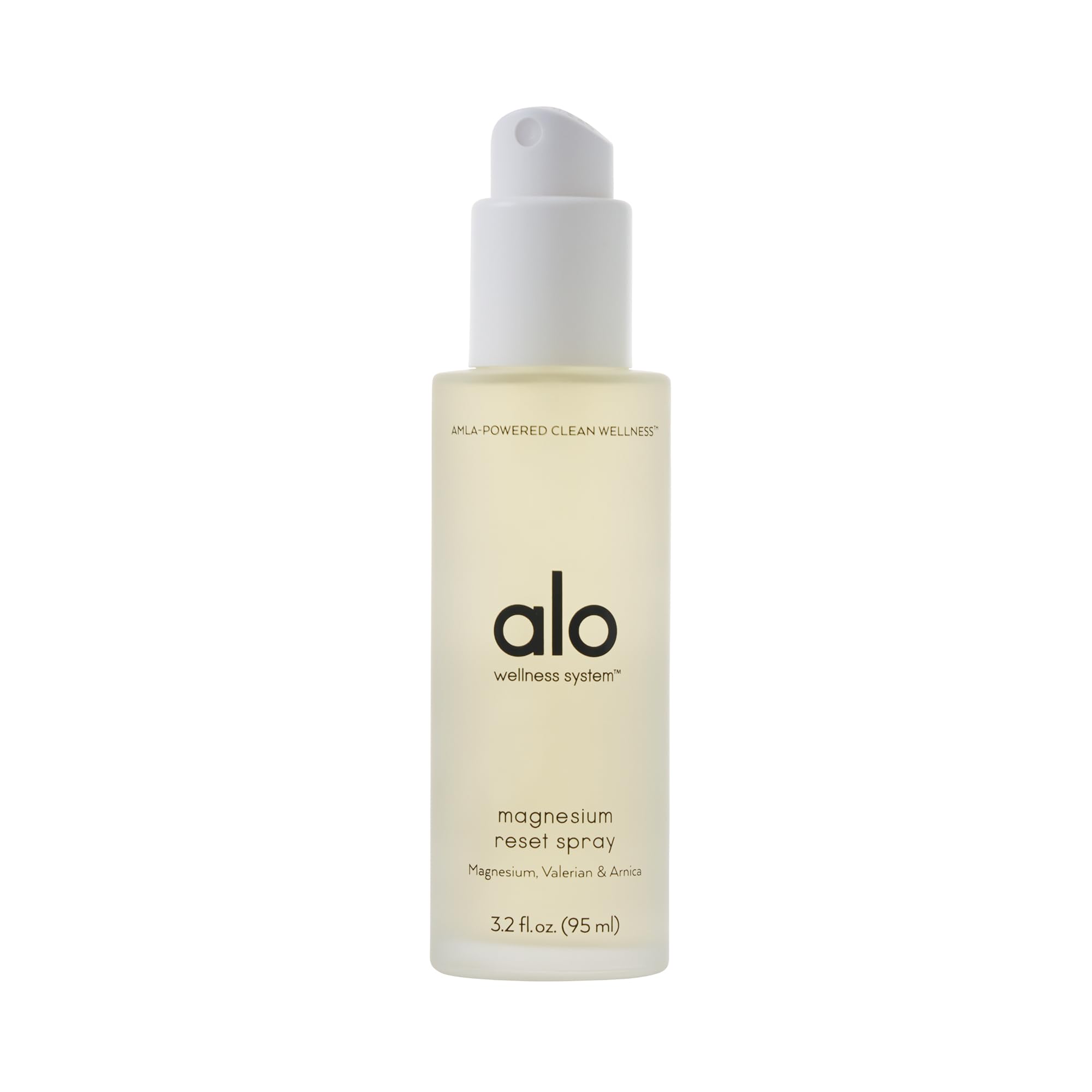 Alo Magnesium Reset bottle front with calming design for relaxation