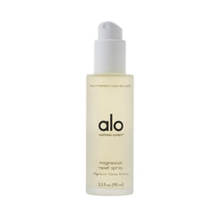Alo Magnesium Reset bottle front with calming design for relaxation