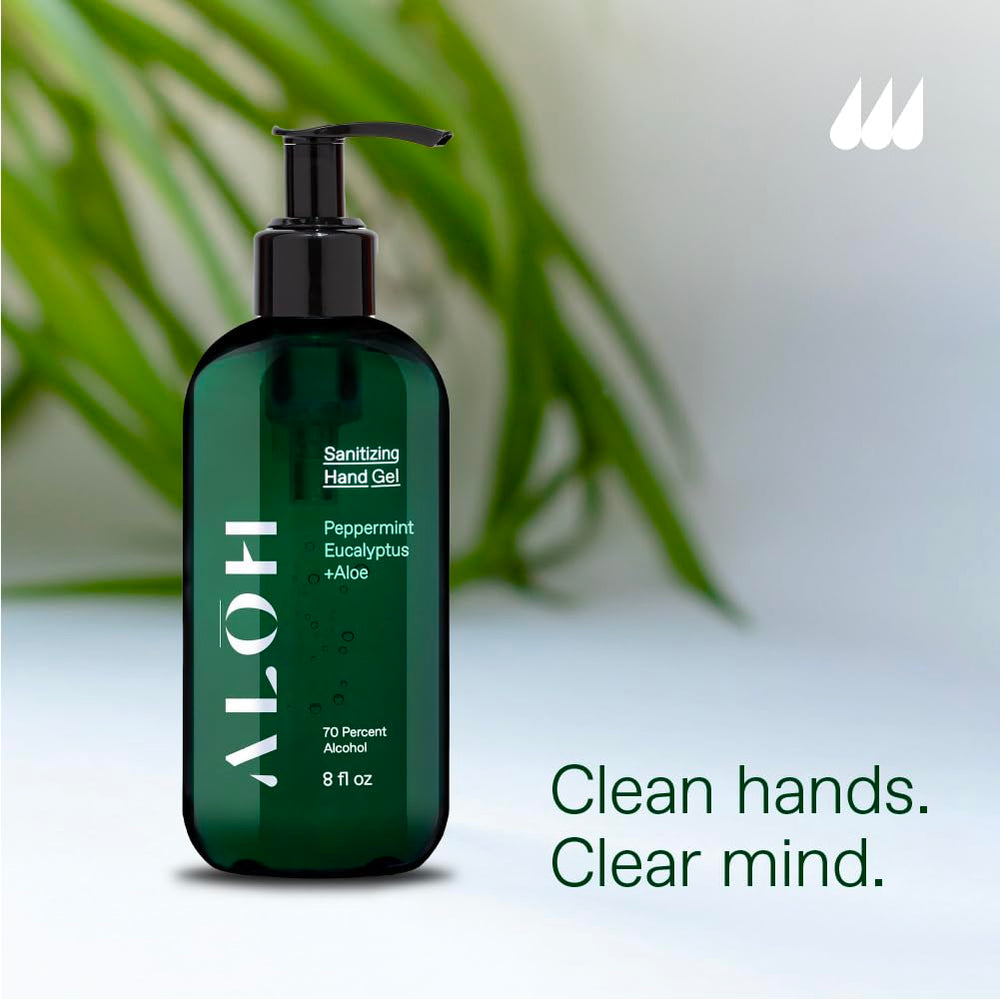 ALO ALŌH travel-friendly bottles fit bags and purses.