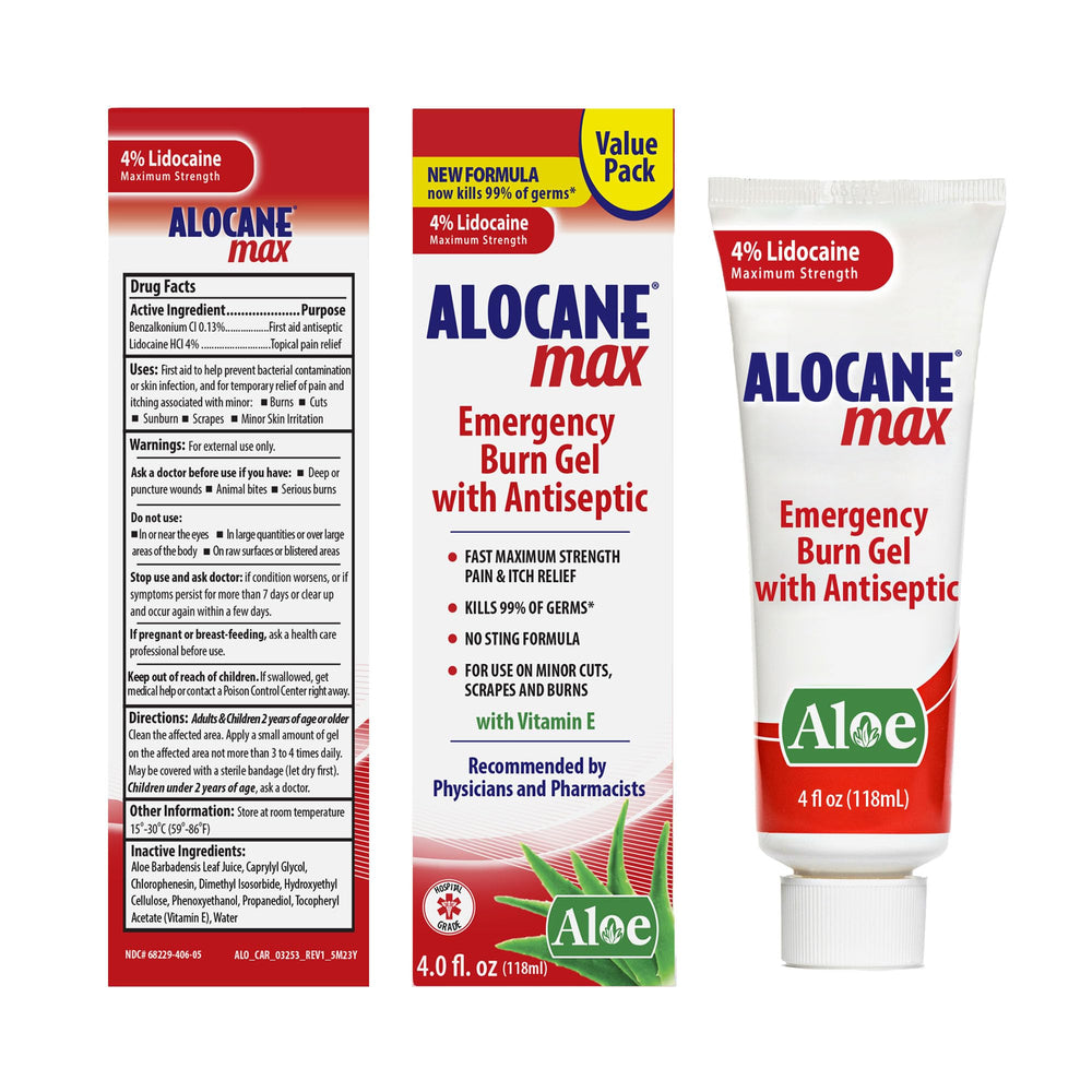 Alocane Max sunburn relief application shows fast soothing action.