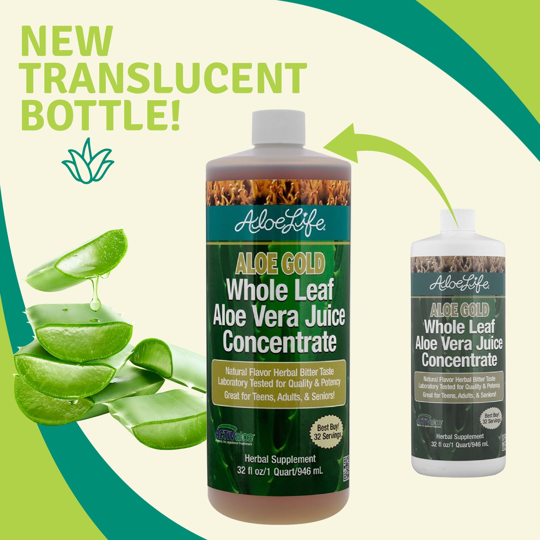 Aloe Life juice pours into glass suggesting easy daily use
