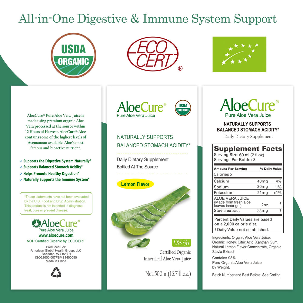 AloeCure family owned branding evokes trusted care and consistent sourcing.