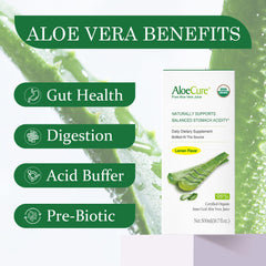 AloeCure inner gel juice pour capturing pure aloe for daily digestive comfort.