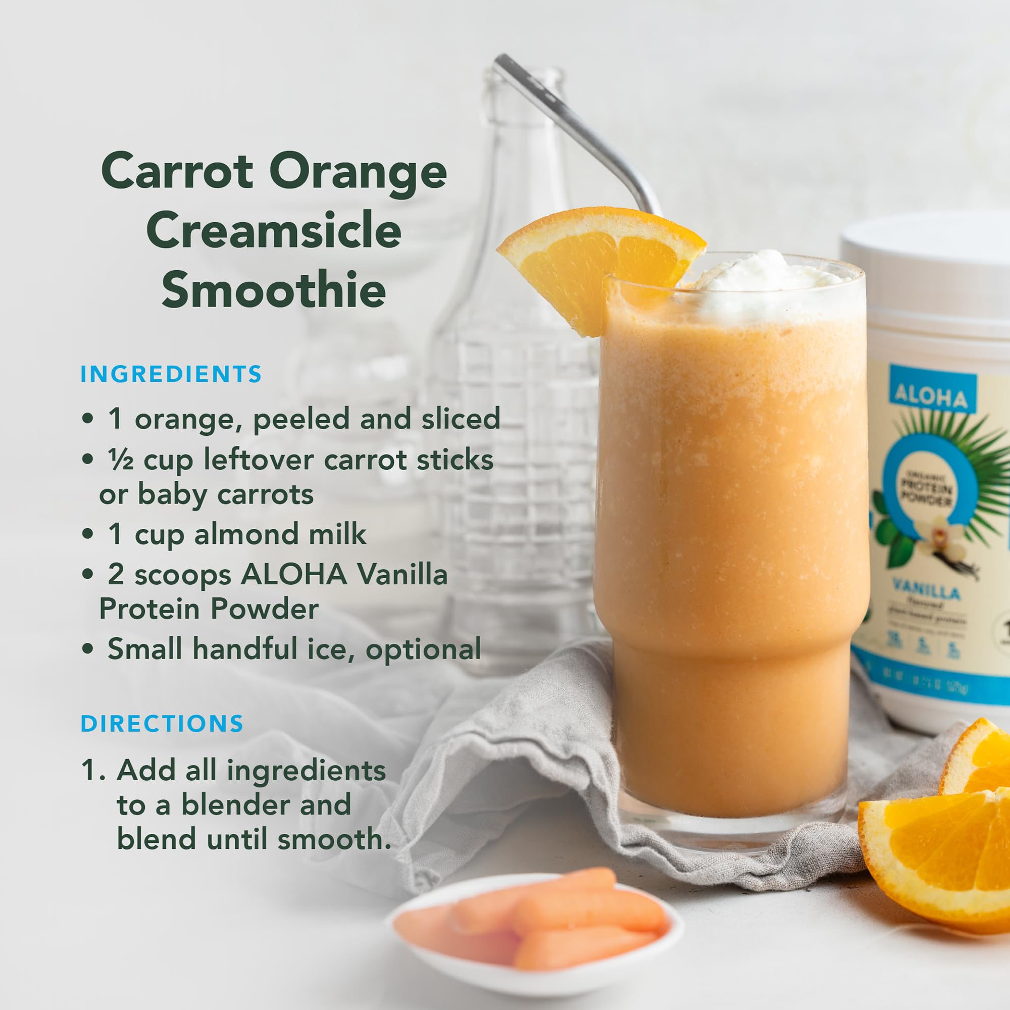 ALOHA 18g protein per serving supports daily plant-based nutrition