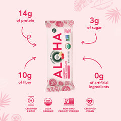 ALOHA bar on a plate suitable for on-the-go breakfast or pre-workout fueling.
