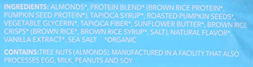 Row of ALOHA Vanilla Almond Crunch bars, gluten-free and organic.
