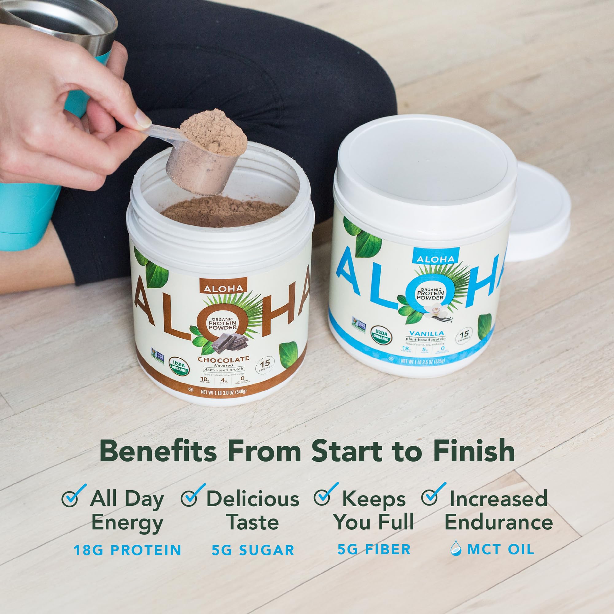 ALOHA vanilla flavor blends easily into shakes, smoothies, and baking