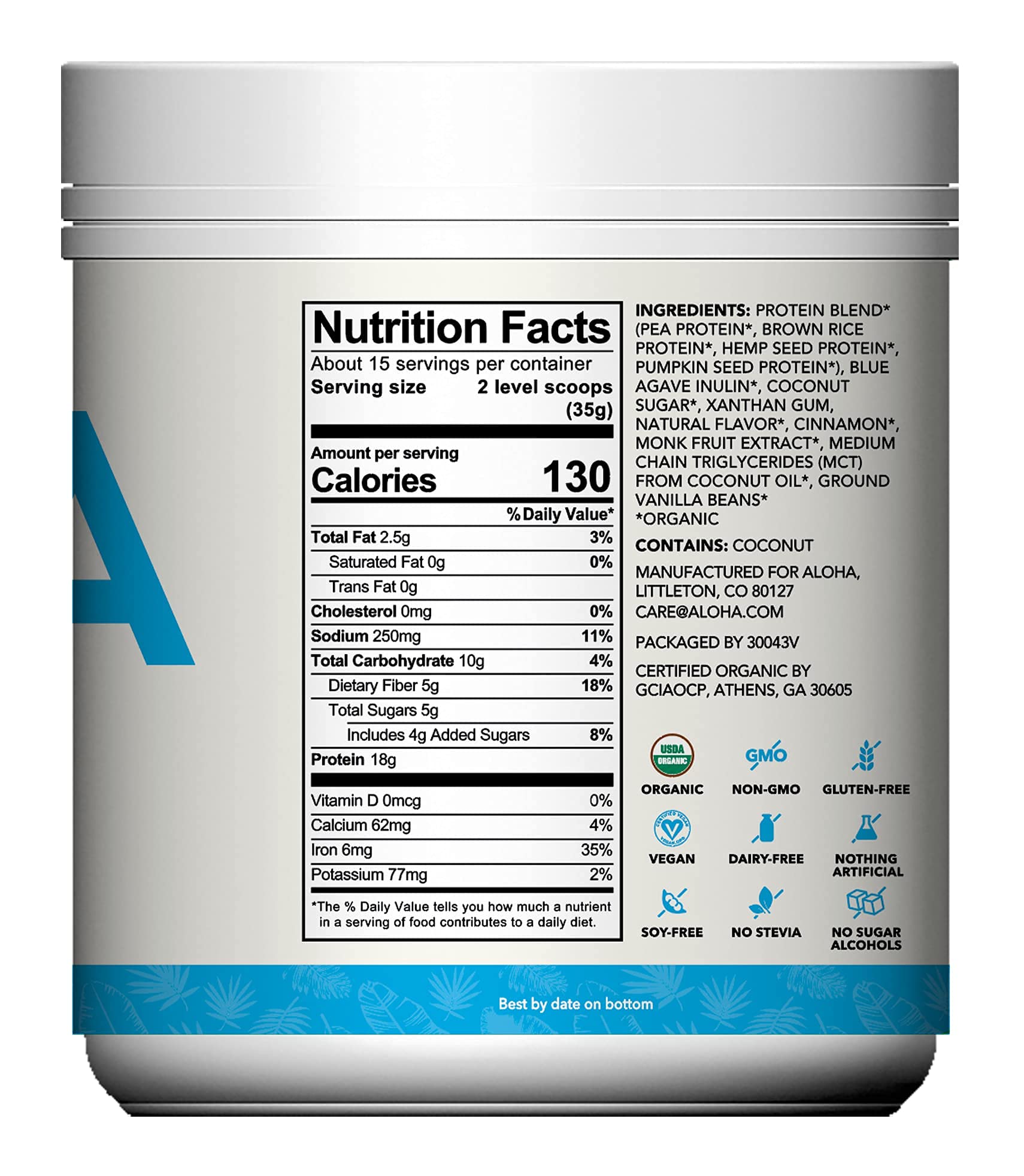 ALOHA vegan, dairy-free, gluten-free ingredients ideal for versatile recipes