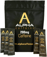 Alpha Caffeine bottle pouring to show quick energy for busy days