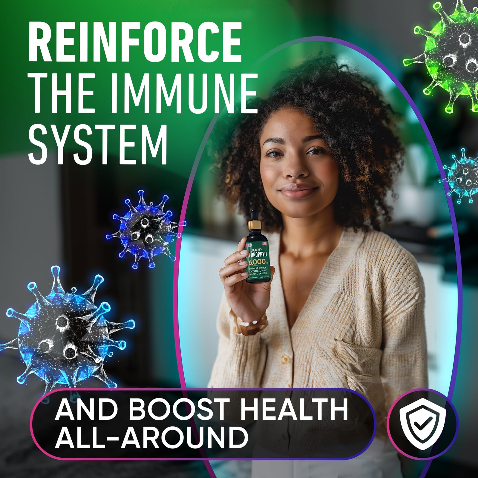 Alpha Flow Chlorophyll Drops sample highlighting odor-control potential.