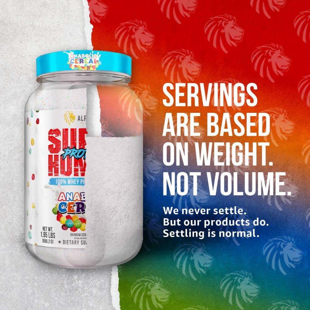 ALPHA LION Anabolic cereal packaging highlights a complete protein solution.