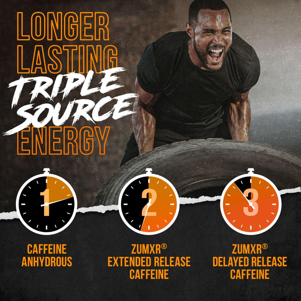 ALPHA LION beta-alanine and L-taurine ingredients panel suggests enhanced training capacity.