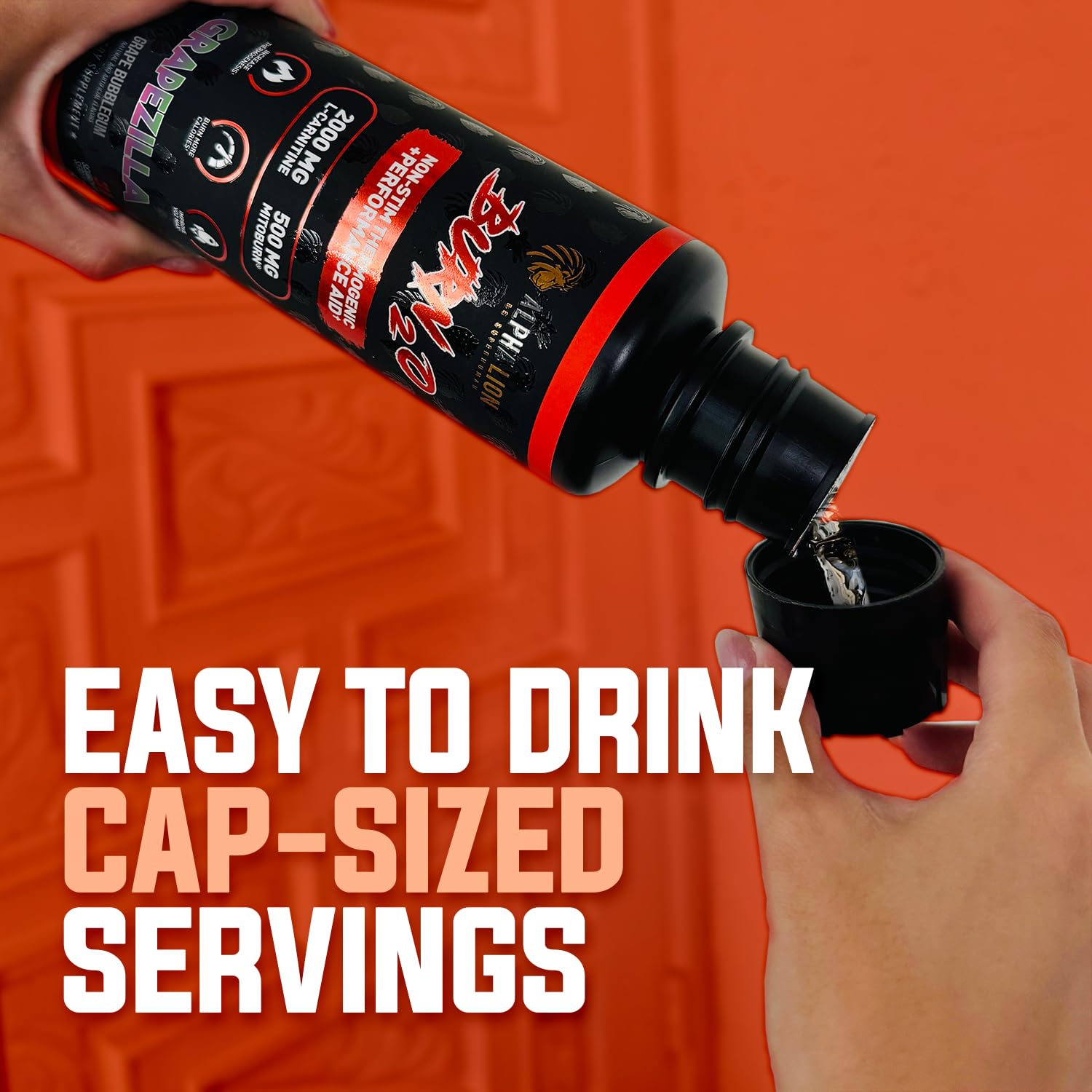 ALPHA LION Burn2O shredberry flavor bottle emphasizes tasty fat-burning option