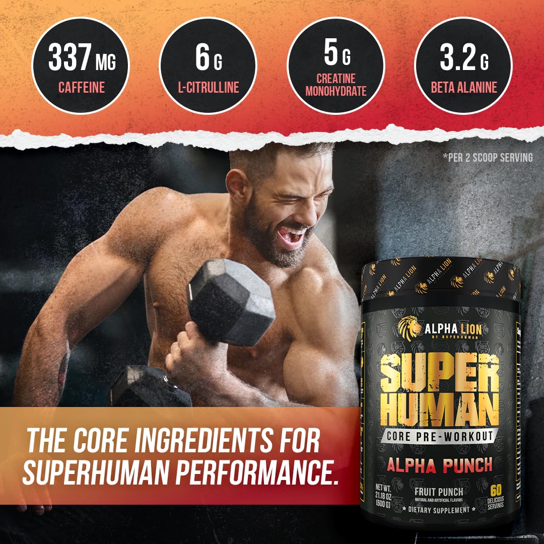 ALPHA LION Core Pre-Workout Alpha Punch mixing hydration-friendly formula