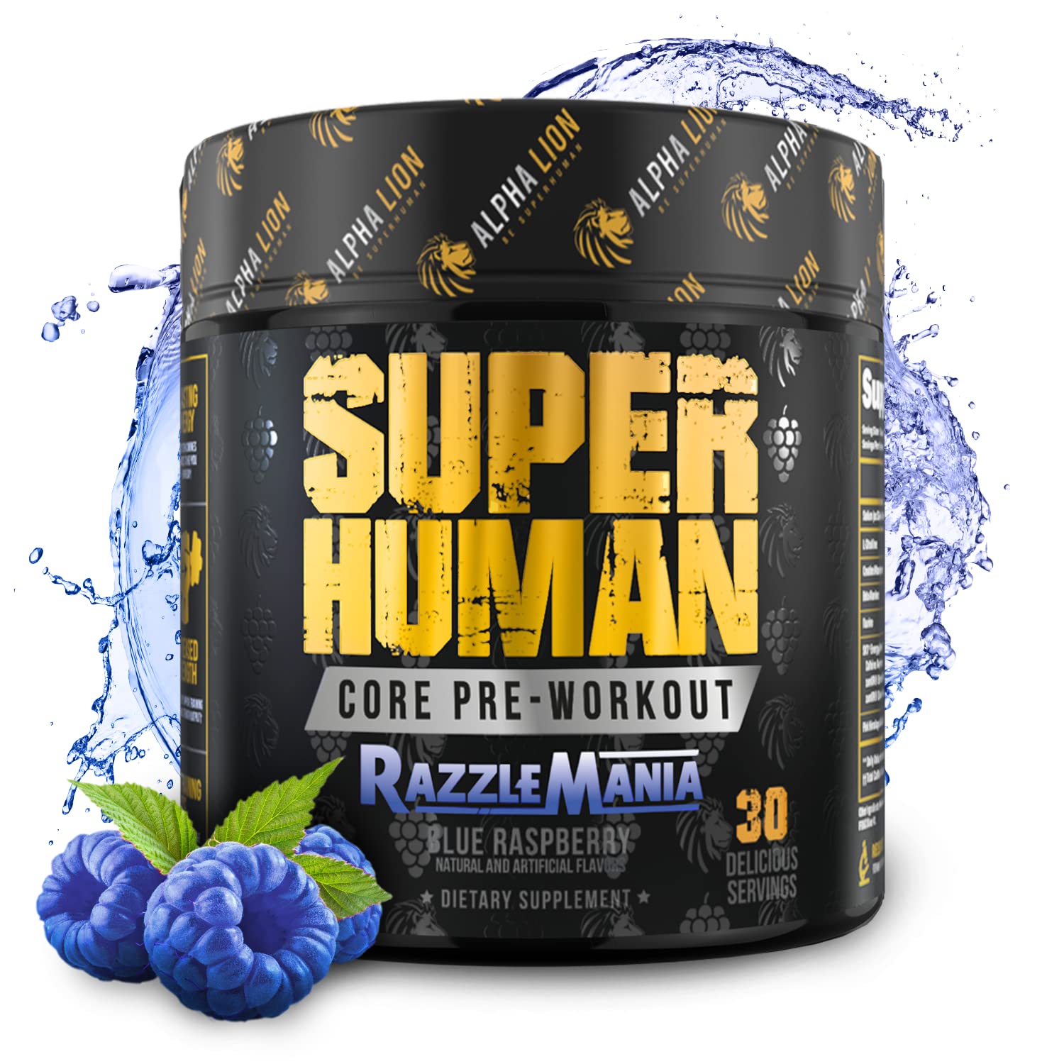ALPHA LION Core Pre-Workout blue raspberry powder for sustained energy during training