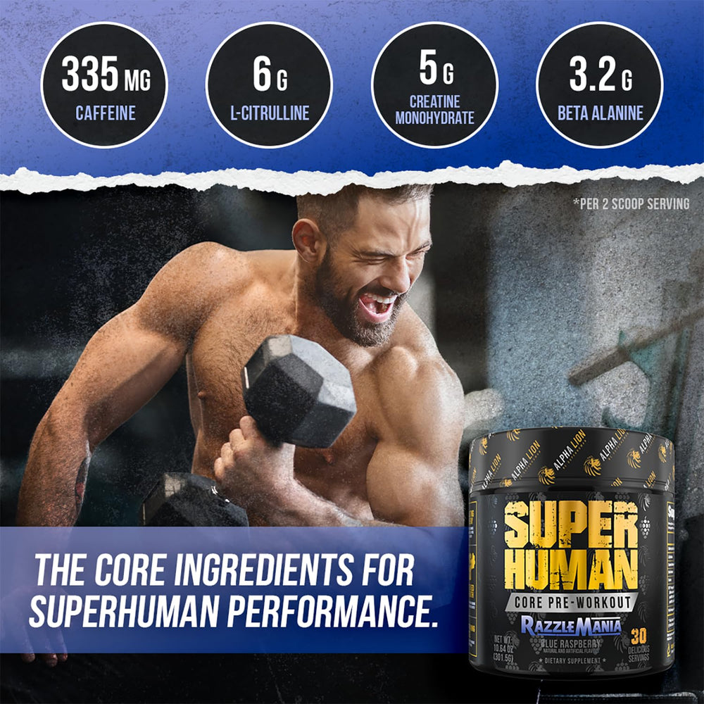 ALPHA LION Core Pre-Workout Citrulline and Taurine for muscle support close-up