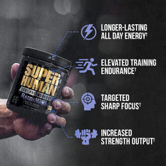 ALPHA LION Core Pre-Workout tub label close-up for quick dose recognition