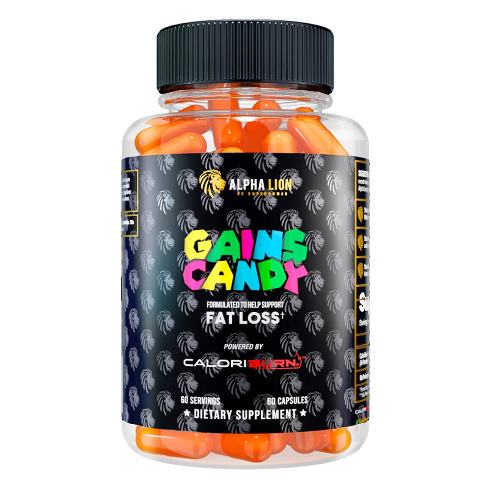 ALPHA LION Gains Candy CaloriBurn capsules ready for daily energy support.
