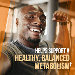 ALPHA LION Gains Candy label close-up highlights natural CaloriBurn formula.