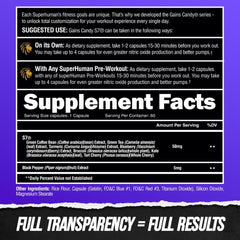 ALPHA LION Gains Candy S7 capsules in hand illustrating daily use and energy