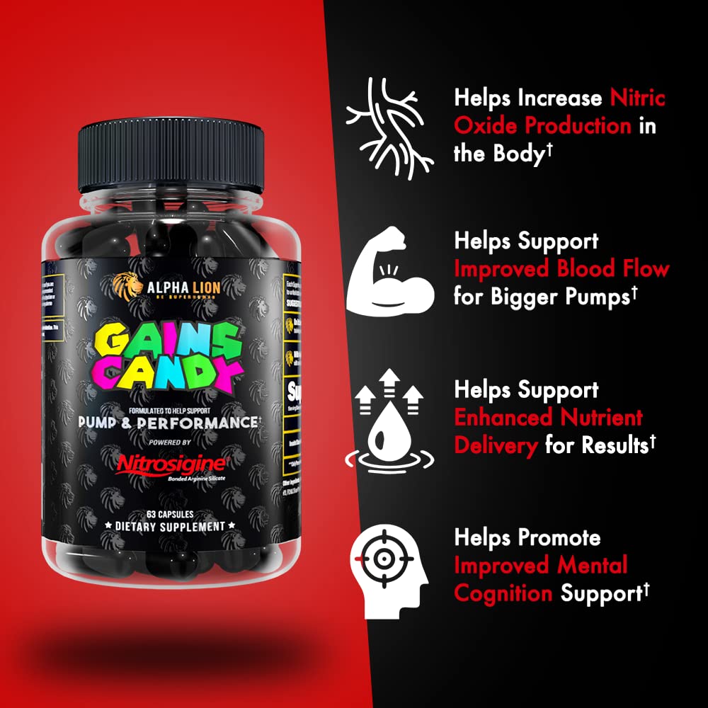 Gains Candy in gym scene suggests enhanced workout performance.