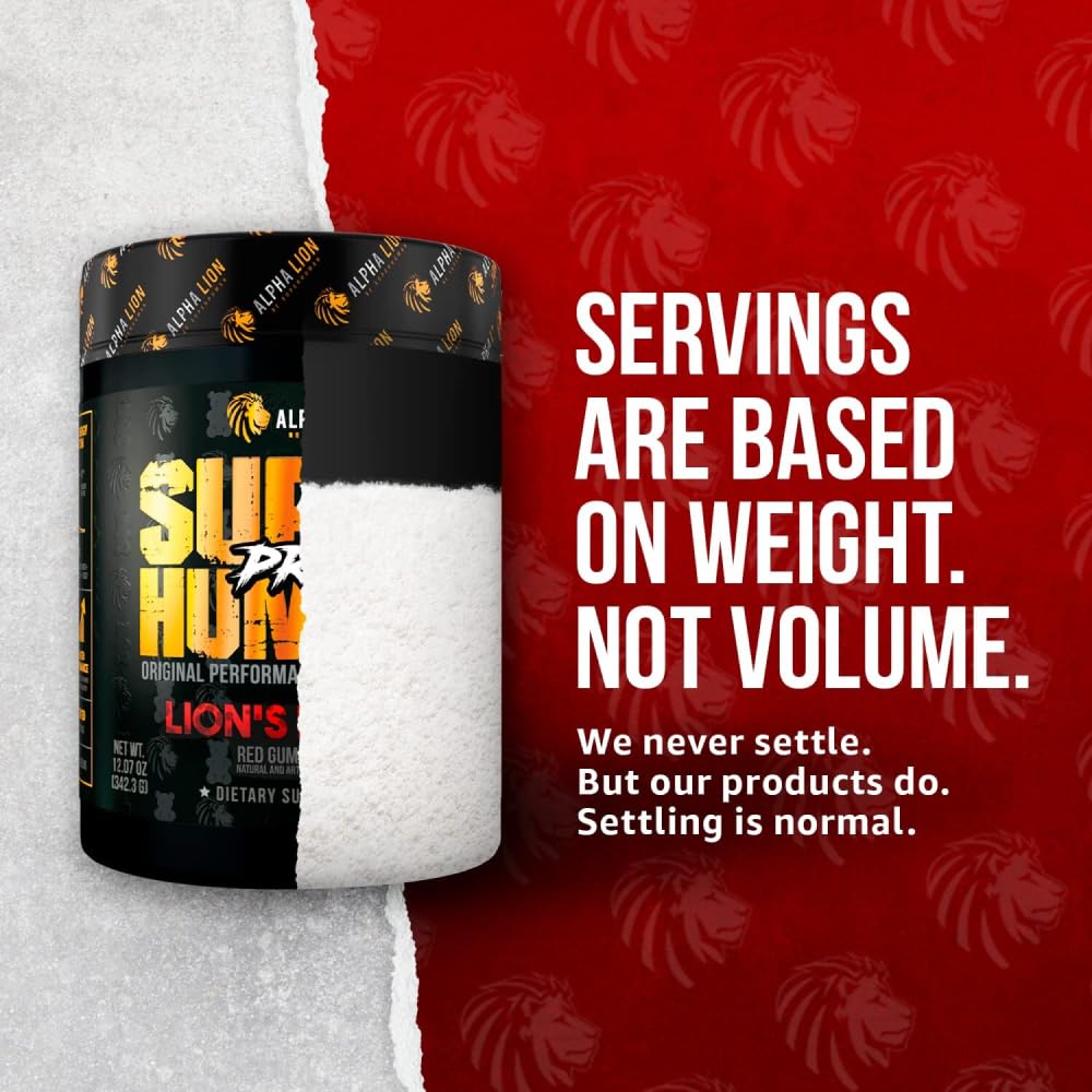 ALPHA LION pre workout SXT energy system graphic implies sustained focus