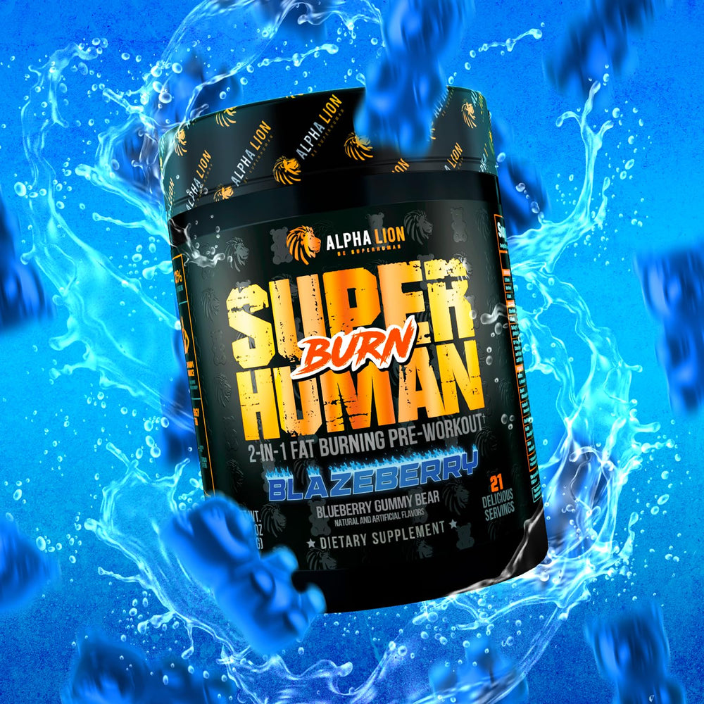 ALPHA LION Superhuman Burn transparent label shows ingredients for transparency
