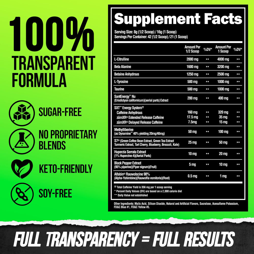 ALPHA LION Superhuman Extreme caffeine matrix packaging communicates sustained energy.