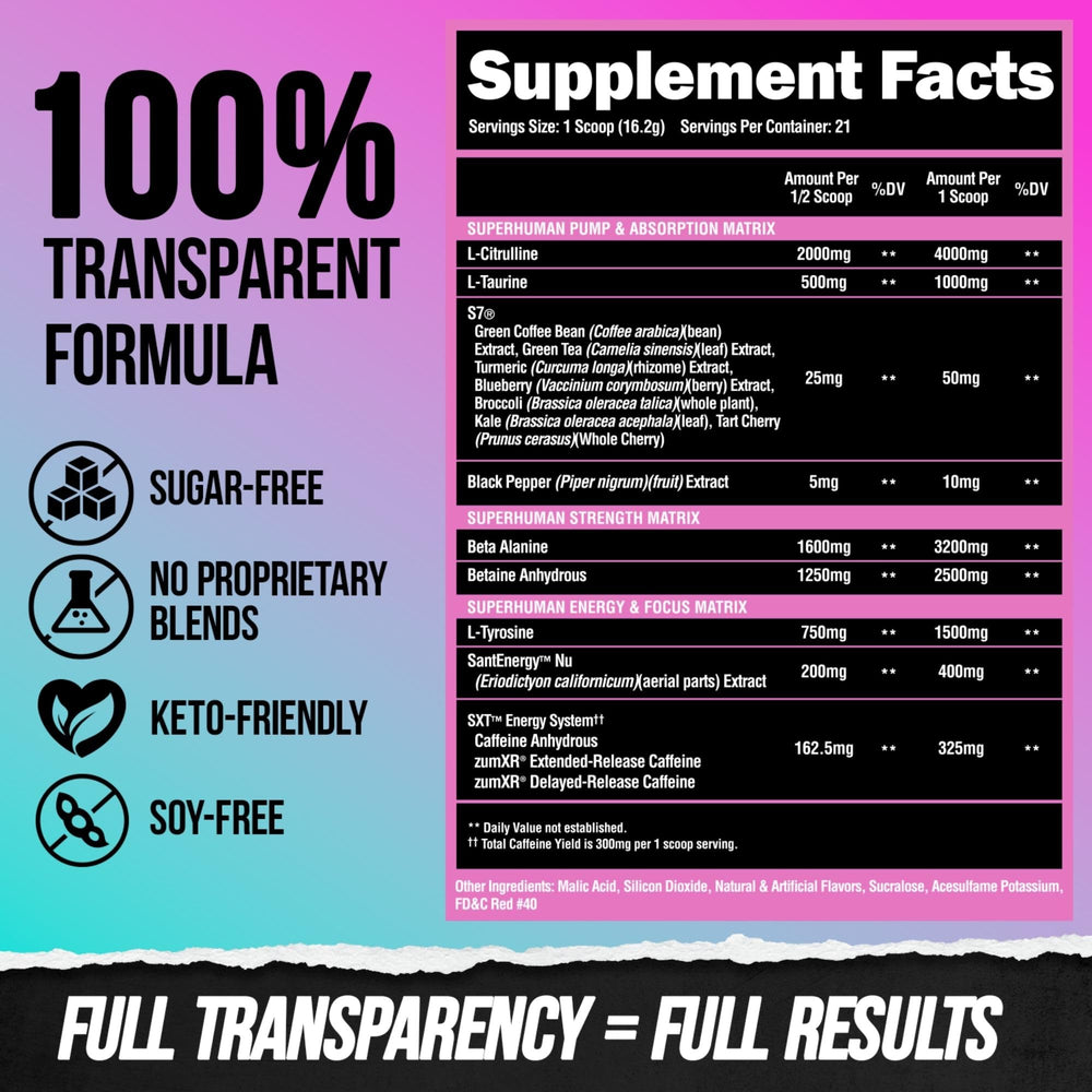 Sour Gummy Bear flavor ALPHA LION pre-workout powder in a glass.