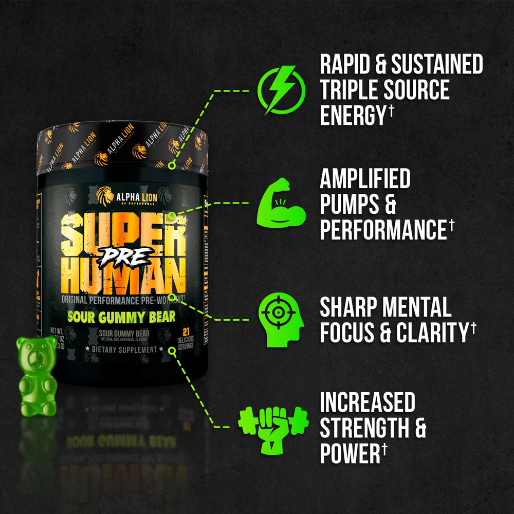ALPHA LION canister set against gym backdrop for steady energy