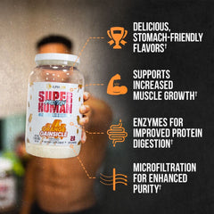 Scoop of ALPHA LION Superhuman Whey with 25 g protein per serving