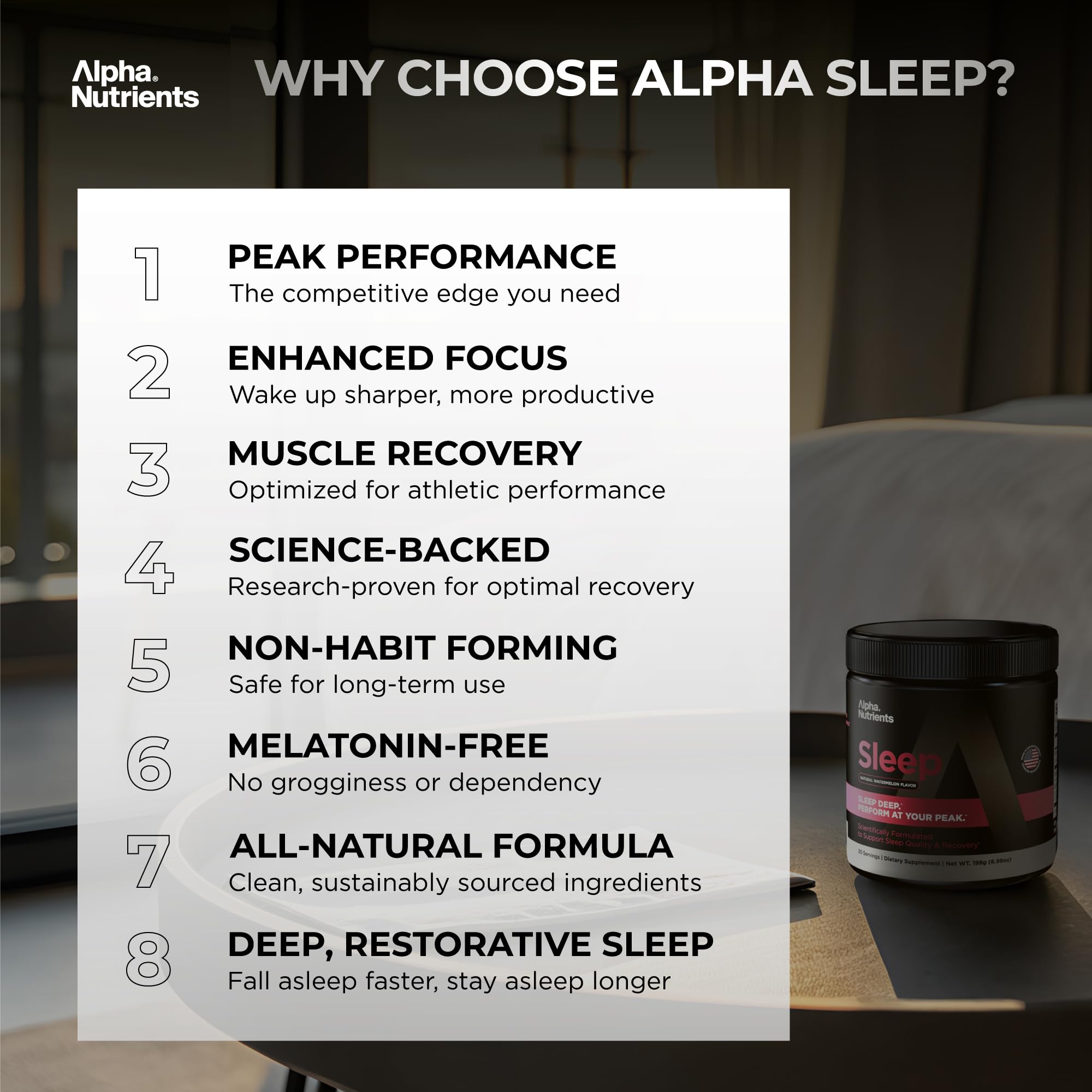 Scoop dissolving into water with Alpha Nutrients Sleep Aid for a nightly ritual.