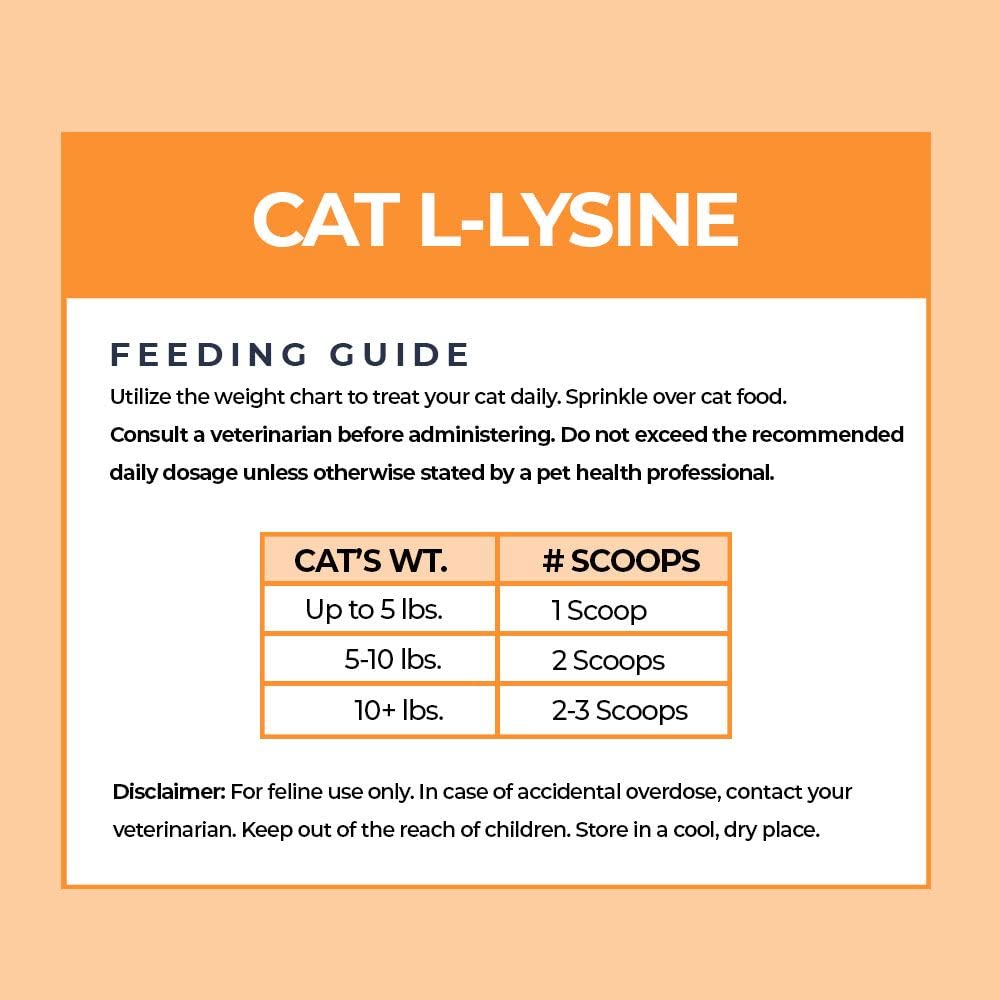 Flavorless lysine powder mixing into cat food for picky eaters.