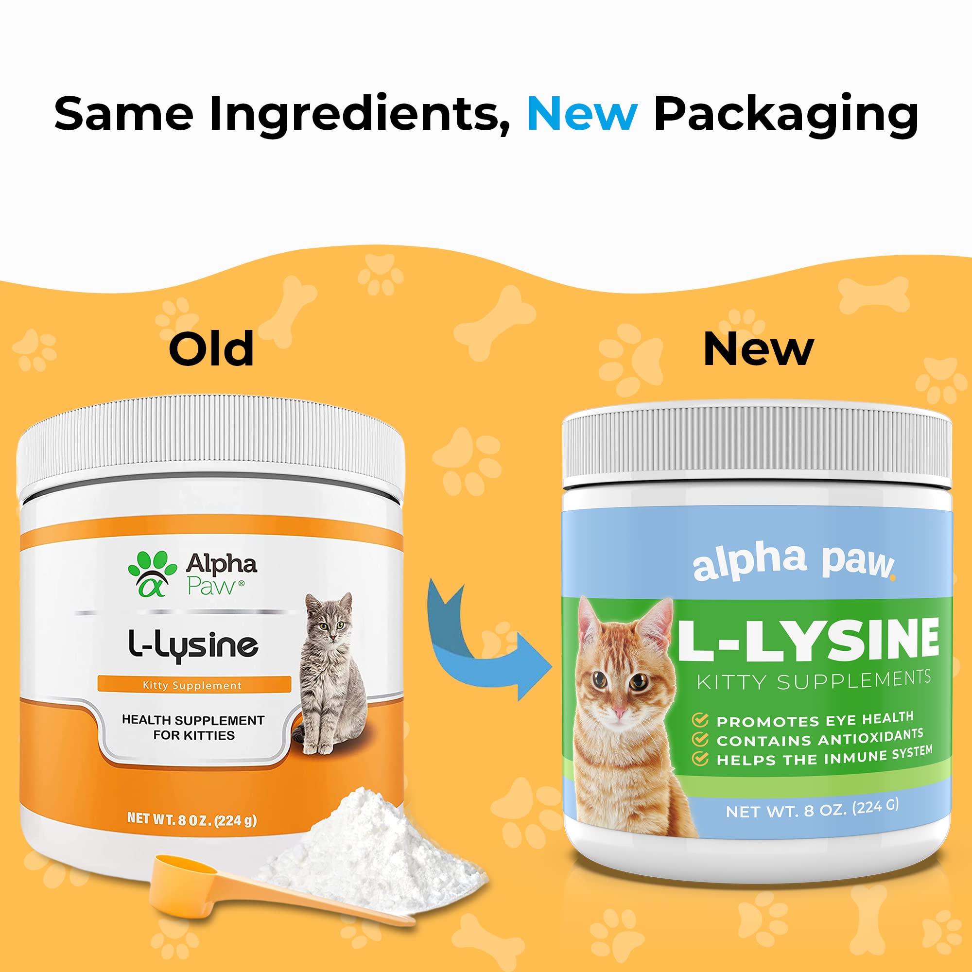 Alpha Paw lysine powder scoop for precise, mess-free servings.