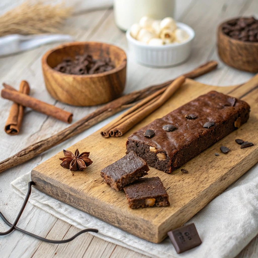 Alpha Prime Prime Bites Brownie glazed pumpkin spice, indulgent snack for busy days.