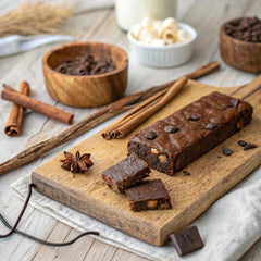 Alpha Prime Prime Bites Brownie glazed pumpkin spice, indulgent snack for busy days.