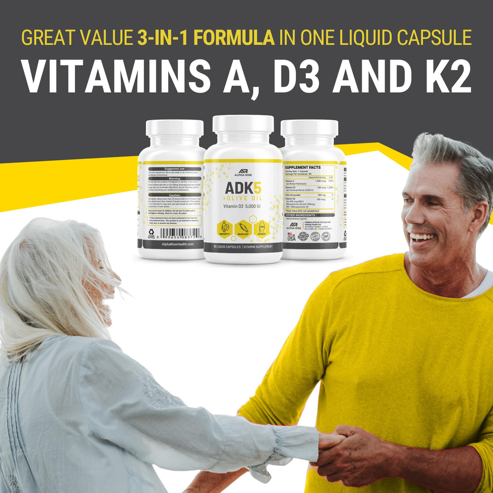 ALPHA RISE ADK bottle on kitchen counter invites daily intake.
