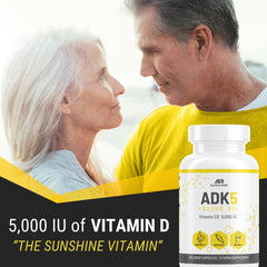 ALPHA RISE ADK label highlights vitamins A, D, K for daily needs.