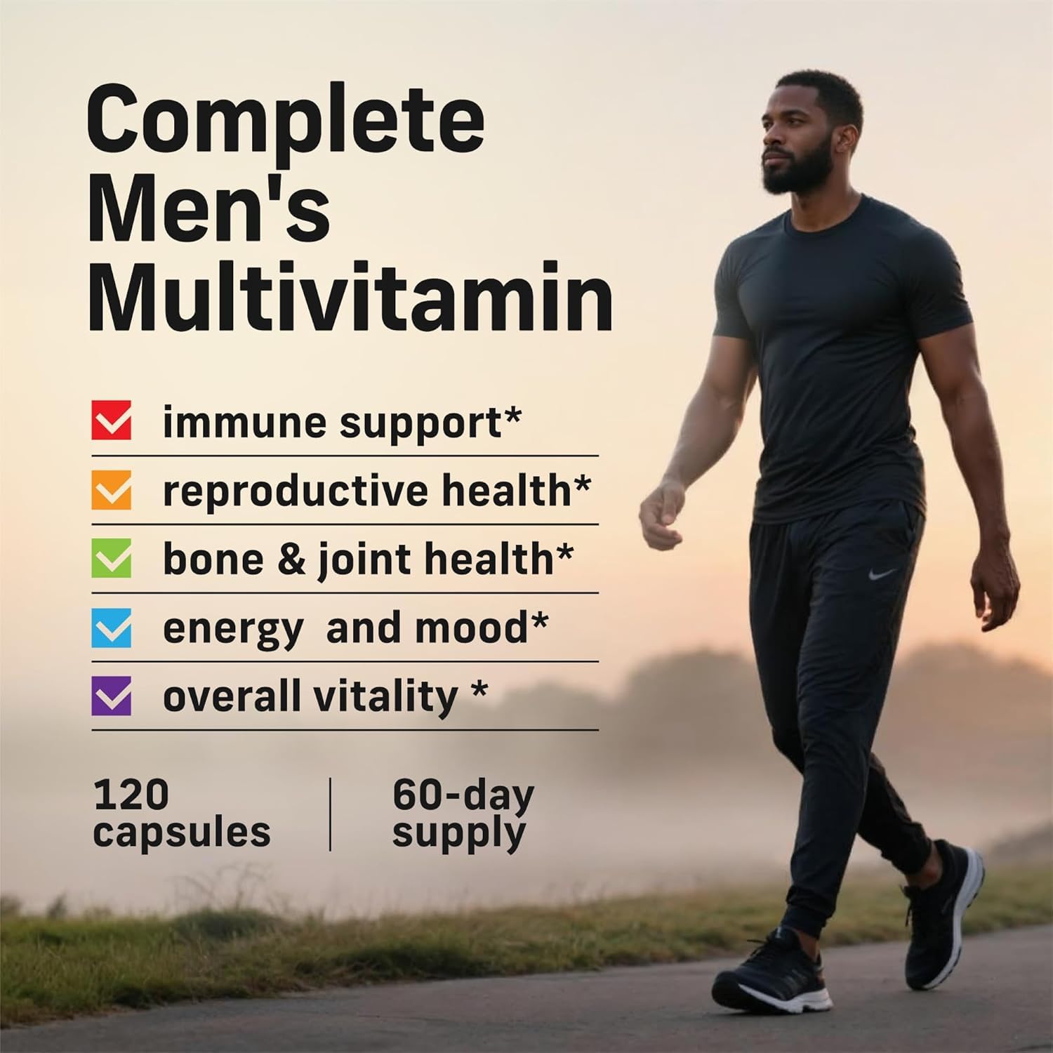 Alpha Tribe multivitamin capsules close-up for easy daily nutrition.