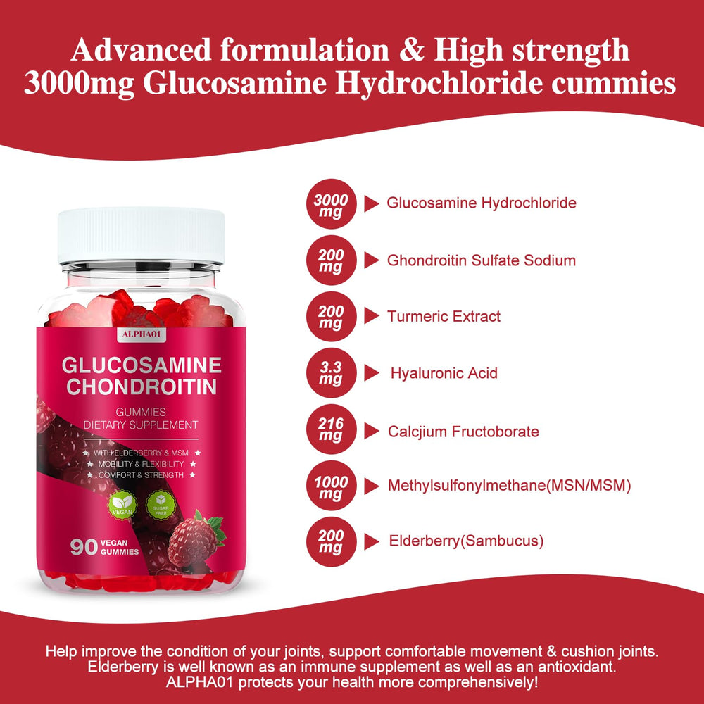 ALPHA01 gummies closeup highlighting chewy texture and berry flavor.