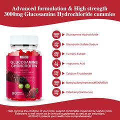 ALPHA01 gummies closeup highlighting chewy texture and berry flavor.
